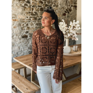 Blouse en crochet Hermione - Chocolat
