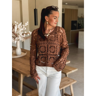Blouse en crochet Hermione - Chocolat