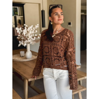 Blouse en crochet Hermione - Chocolat