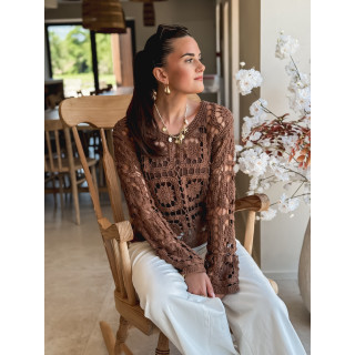 Blouse en crochet Hermione - Chocolat