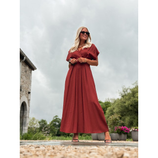 Robe longue Léonia - Brique