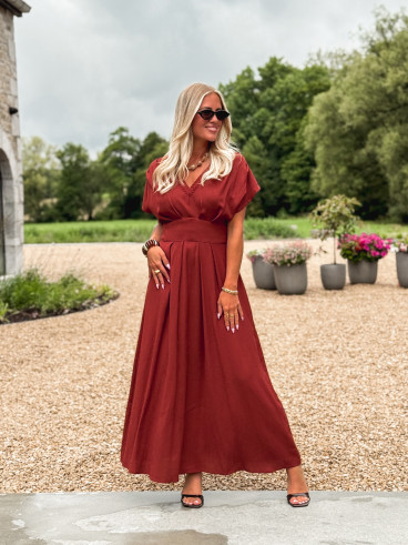 Robe longue Léonia - Brique