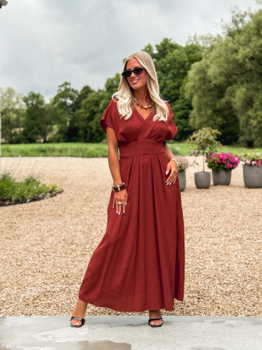 Robe longue Léonia - Brique