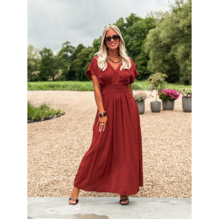 Robe longue Léonia - Brique