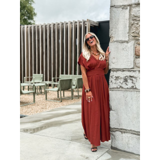 Robe longue Léonia - Brique