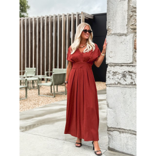 Robe longue Léonia - Brique