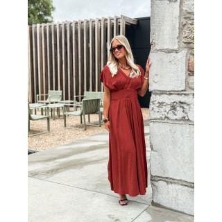 Robe longue Léonia - Brique