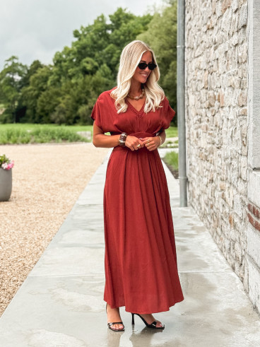Robe longue Léonia - Brique