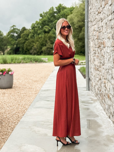 Robe longue Léonia - Brique