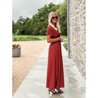 Robe longue Léonia - Brique