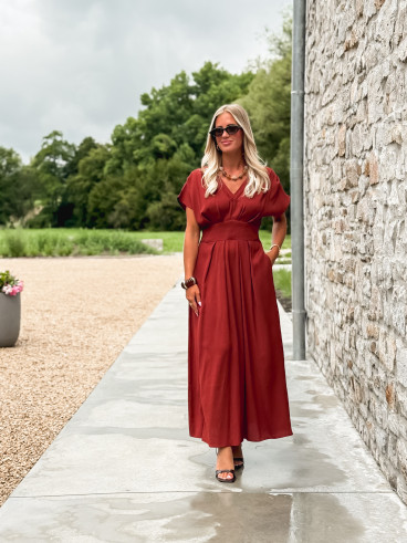 Robe longue Léonia - Brique