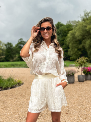 Chemise à motifs Shany - Ecru