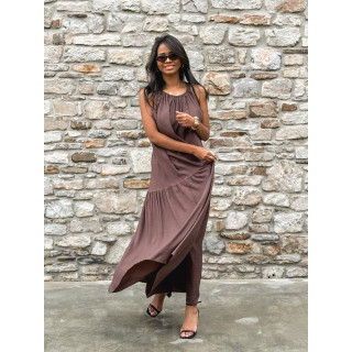 Robe longue Linaya - Chocolat