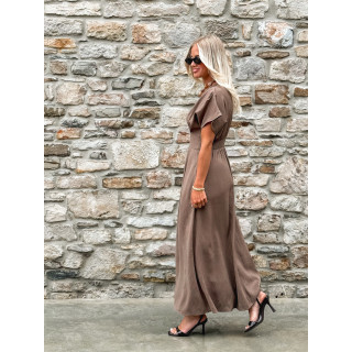 Robe longue Léonia - Kaki/Taupe