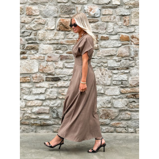 Robe longue Léonia - Kaki/Taupe