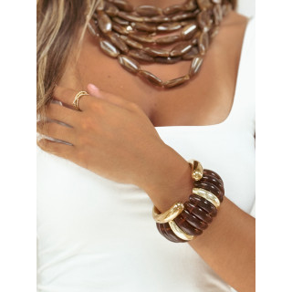 Bracelet Jalila - Doré/Chocolat