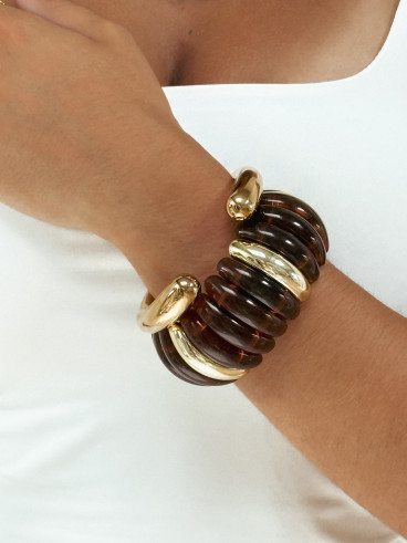 Bracelet Jalila - Doré/Chocolat