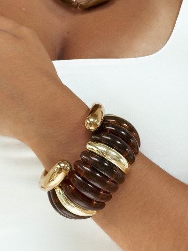 Bracelet Jalila - Doré/Chocolat