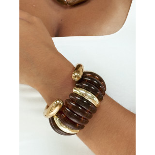 Bracelet Jalila - Doré/Chocolat