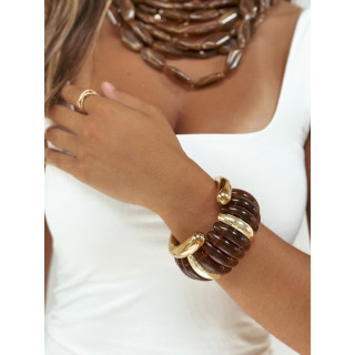 Bracelet Jalila - Doré/Chocolat
