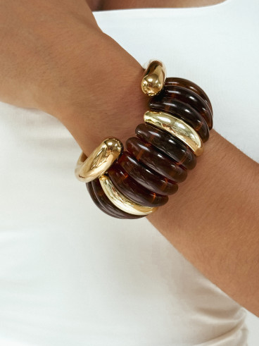 Bracelet Jalila - Doré/Chocolat