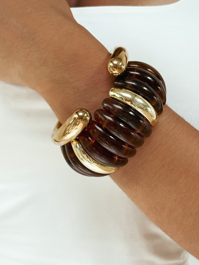 Bracelet Jalila - Doré/Chocolat