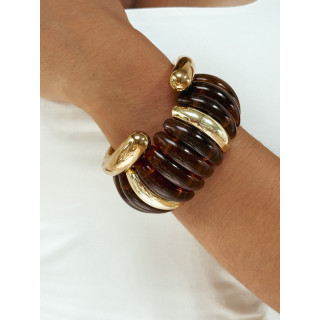 Bracelet Jalila - Doré/Chocolat