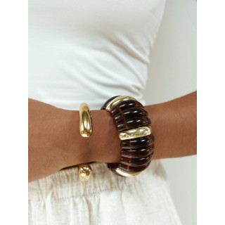 Bracelet Jalila - Doré/Chocolat