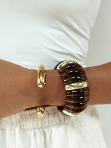 Bracelet Jalila - Doré/Chocolat
