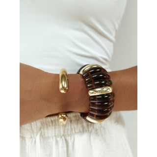 Bracelet Jalila - Doré/Chocolat