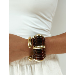 Bracelet Jalila - Doré/Chocolat