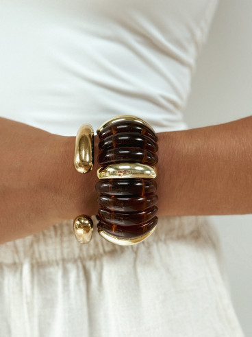 Bracelet Jalila - Doré/Chocolat