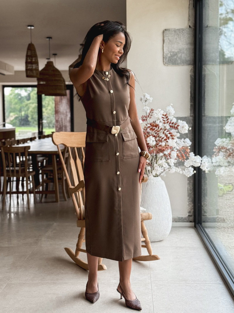 Robe longue Lynaé - Chocolat