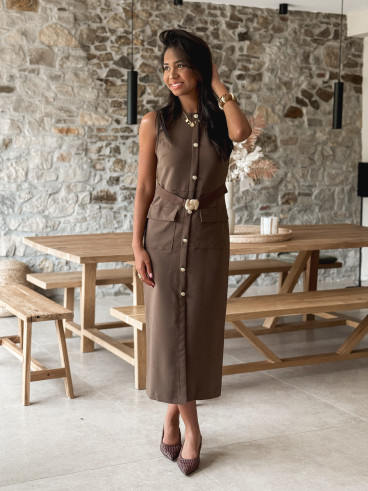 Robe longue Lynaé - Chocolat