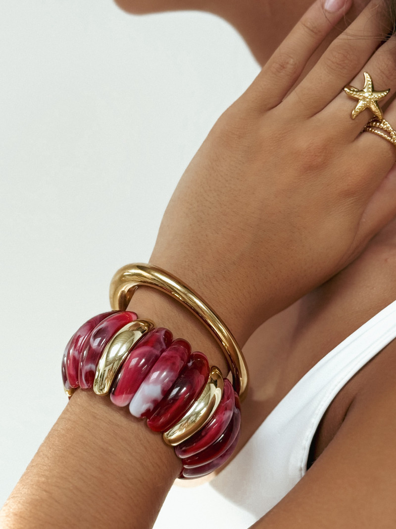 Bracelet Jalila - Doré/Bordeaux