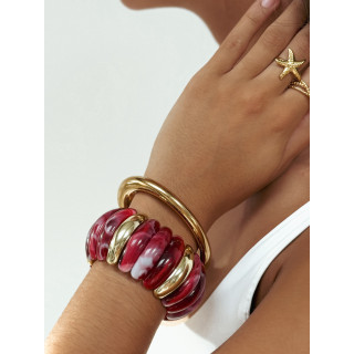 Bracelet Jalila - Doré/Bordeaux