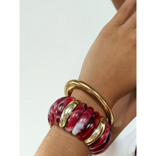Bracelet Jalila - Doré/Bordeaux