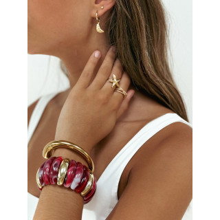 Bracelet Jalila - Doré/Bordeaux