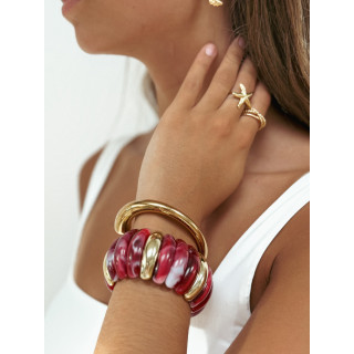 Bracelet Jalila - Doré/Bordeaux
