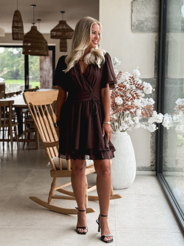 Robe courte Auréline - Chocolat