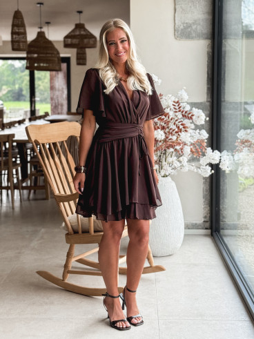 Robe courte Auréline - Chocolat
