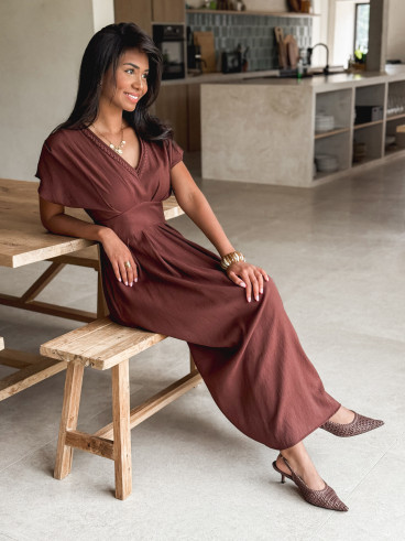 Robe longue Léonia - Chocolat