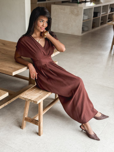 Robe longue Léonia - Chocolat