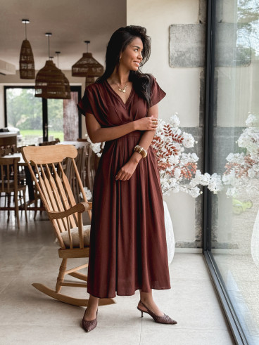Robe longue Léonia - Chocolat