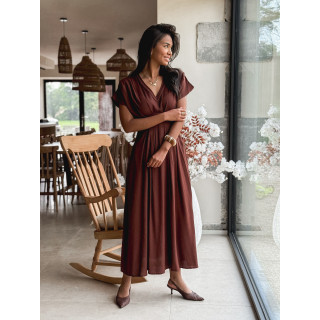 Robe longue Léonia - Chocolat