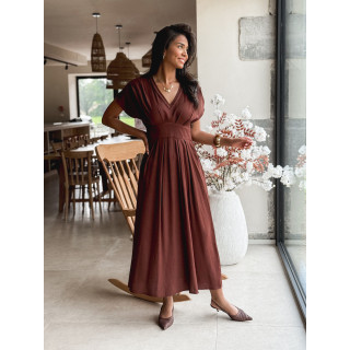 Robe longue Léonia - Chocolat