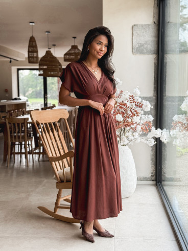 Robe longue Léonia - Chocolat