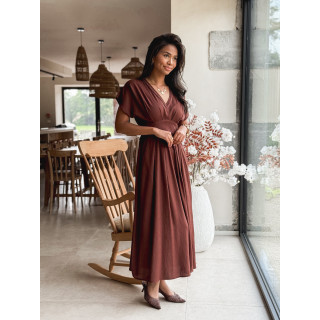 Robe longue Léonia - Chocolat