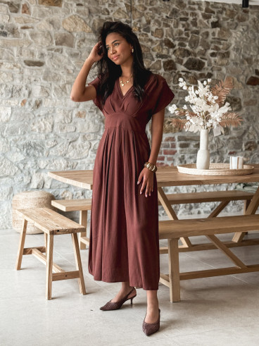 Robe longue Léonia - Chocolat