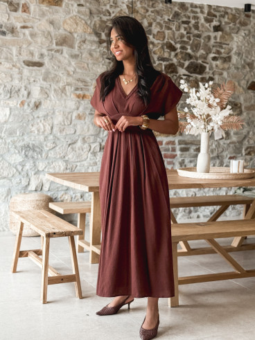 Robe longue Léonia - Chocolat